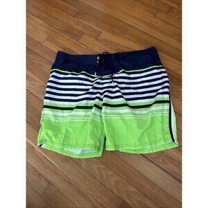 Sundek Men's Blue/Green Striped Swim Trunks Bathing Suit Size 38 XL